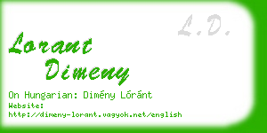 lorant dimeny business card